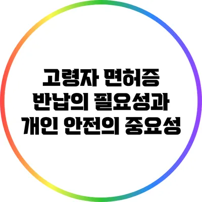 고령자 면허증 반납의 필요성과 개인 안전의 중요성