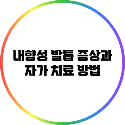내향성 발톱 증상과 자가 치료 방법