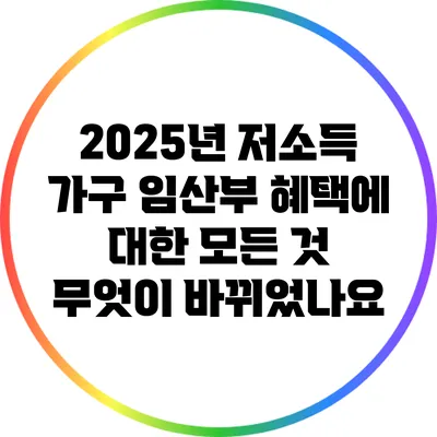 2025년 저소득 가구 임산부 혜택에 대한 모든 것: 무엇이 바뀌었나요?