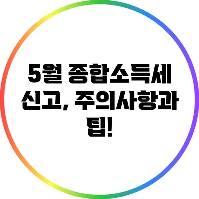 5월 종합소득세 신고, 주의사항과 팁!