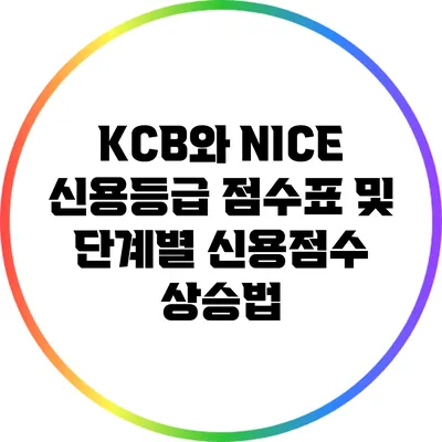 KCB와 NICE 신용등급 점수표 및 단계별 신용점수 상승법