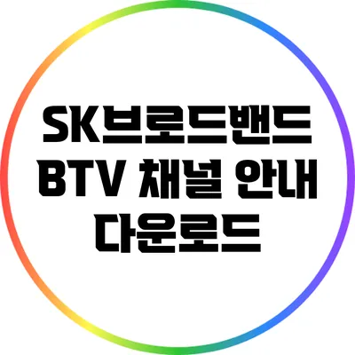 SK브로드밴드 BTV 채널 안내 다운로드