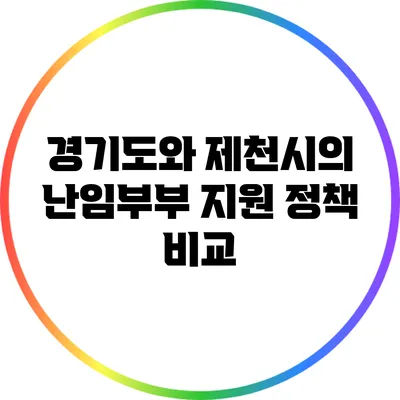 경기도와 제천시의 난임부부 지원 정책 비교