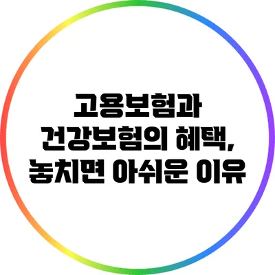 고용보험과 건강보험의 혜택, 놓치면 아쉬운 이유