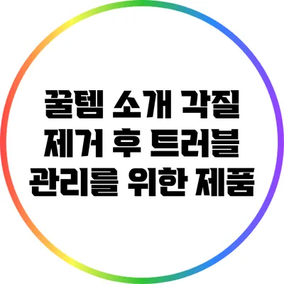 꿀템 소개: 각질 제거 후 트러블 관리를 위한 제품
