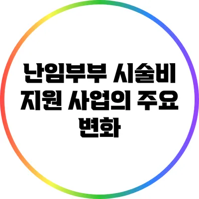 난임부부 시술비 지원 사업의 주요 변화