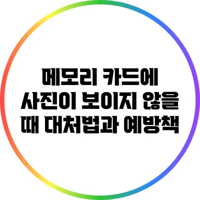 메모리 카드에 사진이 보이지 않을 때 대처법과 예방책