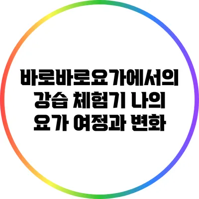 바로바로요가에서의 강습 체험기: 나의 요가 여정과 변화