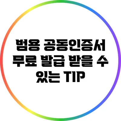 범용 공동인증서 무료 발급 받을 수 있는 TIP
