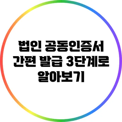 법인 공동인증서 간편 발급 3단계로 알아보기