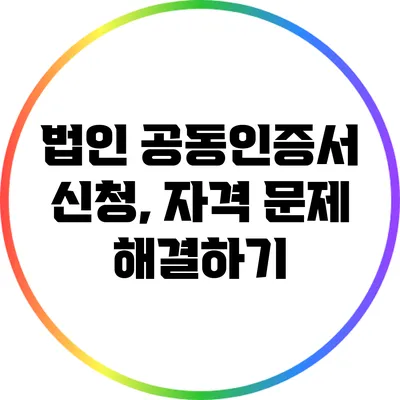 법인 공동인증서 신청, 자격 문제 해결하기