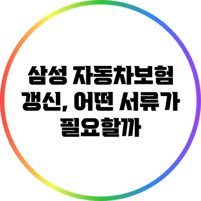 삼성 자동차보험 갱신, 어떤 서류가 필요할까?