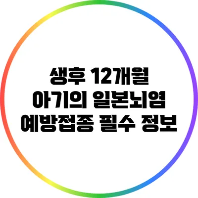 생후 12개월 아기의 일본뇌염 예방접종 필수 정보