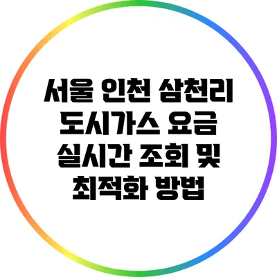 서울 인천 삼천리 도시가스 요금 실시간 조회 및 최적화 방법