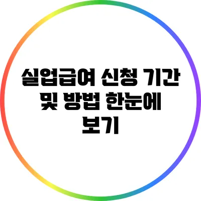 실업급여 신청 기간 및 방법 한눈에 보기