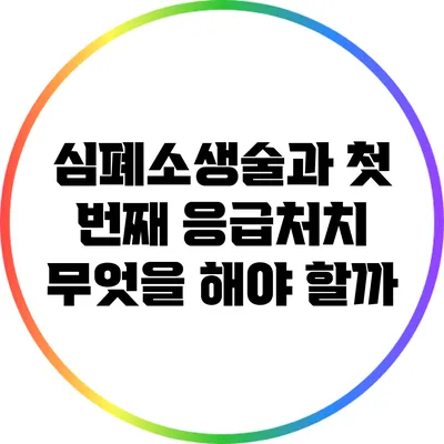 심폐소생술과 첫 번째 응급처치: 무엇을 해야 할까?