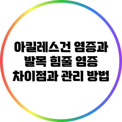 아킬레스건 염증과 발목 힘줄 염증: 차이점과 관리 방법