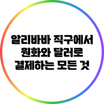 알리바바 직구에서 원화와 달러로 결제하는 모든 것