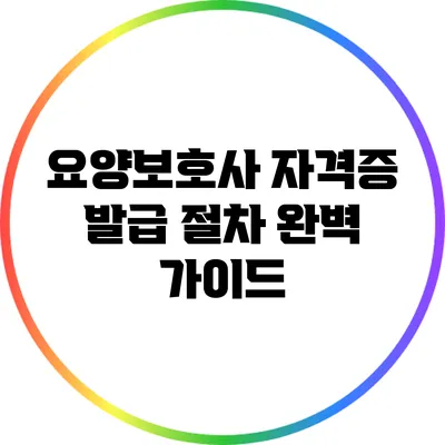 요양보호사 자격증 발급 절차 완벽 가이드