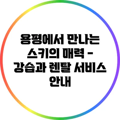 용평에서 만나는 스키의 매력 - 강습과 렌탈 서비스 안내