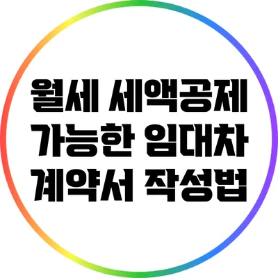 월세 세액공제 가능한 임대차 계약서 작성법