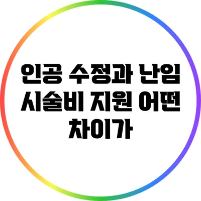 인공 수정과 난임 시술비 지원 어떤 차이가?