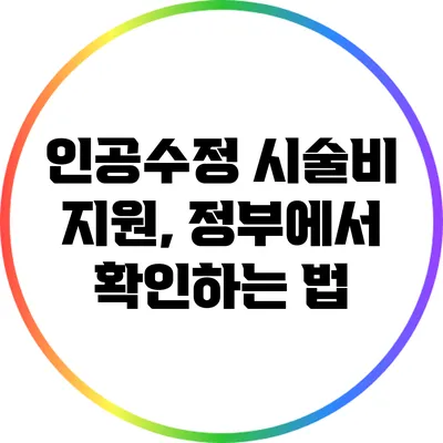 인공수정 시술비 지원, 정부에서 확인하는 법