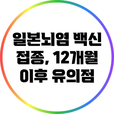 일본뇌염 백신 접종, 12개월 이후 유의점