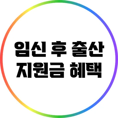 임신 후 출산 지원금 혜택