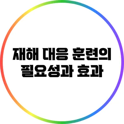 재해 대응 훈련의 필요성과 효과