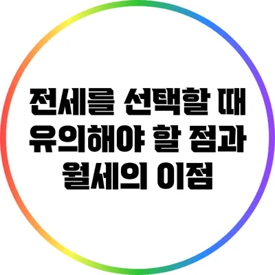 전세를 선택할 때 유의해야 할 점과 월세의 이점
