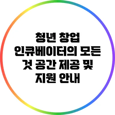 청년 창업 인큐베이터의 모든 것: 공간 제공 및 지원 안내