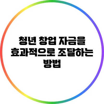 청년 창업 자금을 효과적으로 조달하는 방법