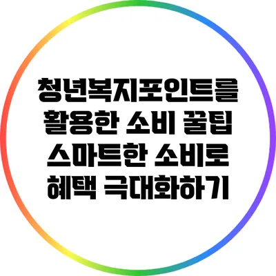 청년복지포인트를 활용한 소비 꿀팁: 스마트한 소비로 혜택 극대화하기