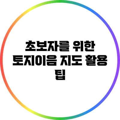 초보자를 위한 토지이음 지도 활용 팁