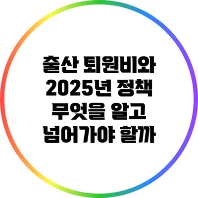 출산 퇴원비와 2025년 정책: 무엇을 알고 넘어가야 할까?