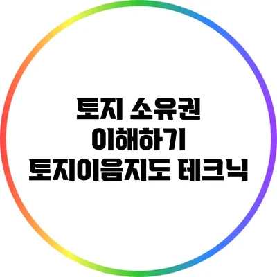 토지 소유권 이해하기: 토지이음지도 테크닉
