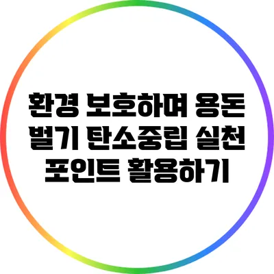 환경 보호하며 용돈 벌기: 탄소중립 실천 포인트 활용하기