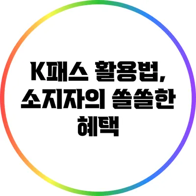 K패스 활용법, 소지자의 쏠쏠한 혜택