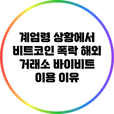계엄령 상황에서 비트코인 폭락: 해외 거래소 바이비트 이용 이유