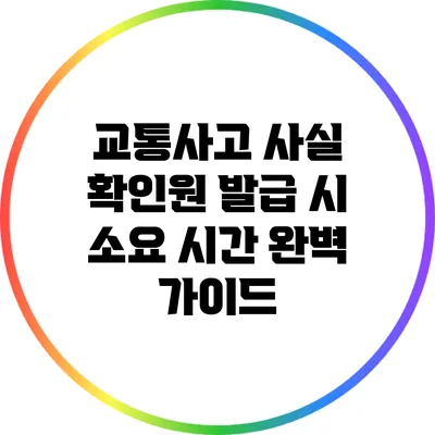 교통사고 사실 확인원 발급 시 소요 시간 완벽 가이드