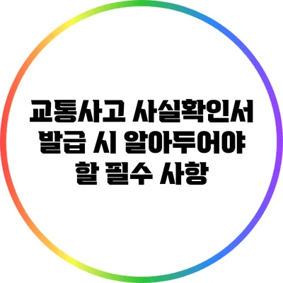 교통사고 사실확인서 발급 시 알아두어야 할 필수 사항