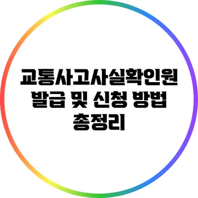 교통사고사실확인원 발급 및 신청 방법 총정리