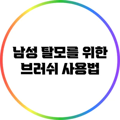 남성 탈모를 위한 브러쉬 사용법