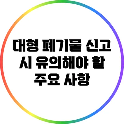 대형 폐기물 신고 시 유의해야 할 주요 사항