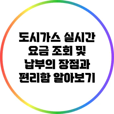 도시가스 실시간 요금 조회 및 납부의 장점과 편리함 알아보기