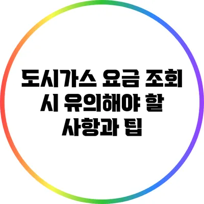 도시가스 요금 조회 시 유의해야 할 사항과 팁