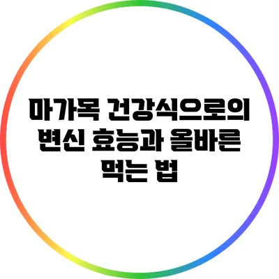 마가목 건강식으로의 변신: 효능과 올바른 먹는 법