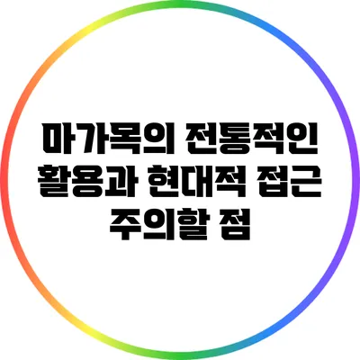 마가목의 전통적인 활용과 현대적 접근: 주의할 점