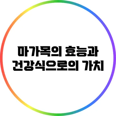 마가목의 효능과 건강식으로의 가치